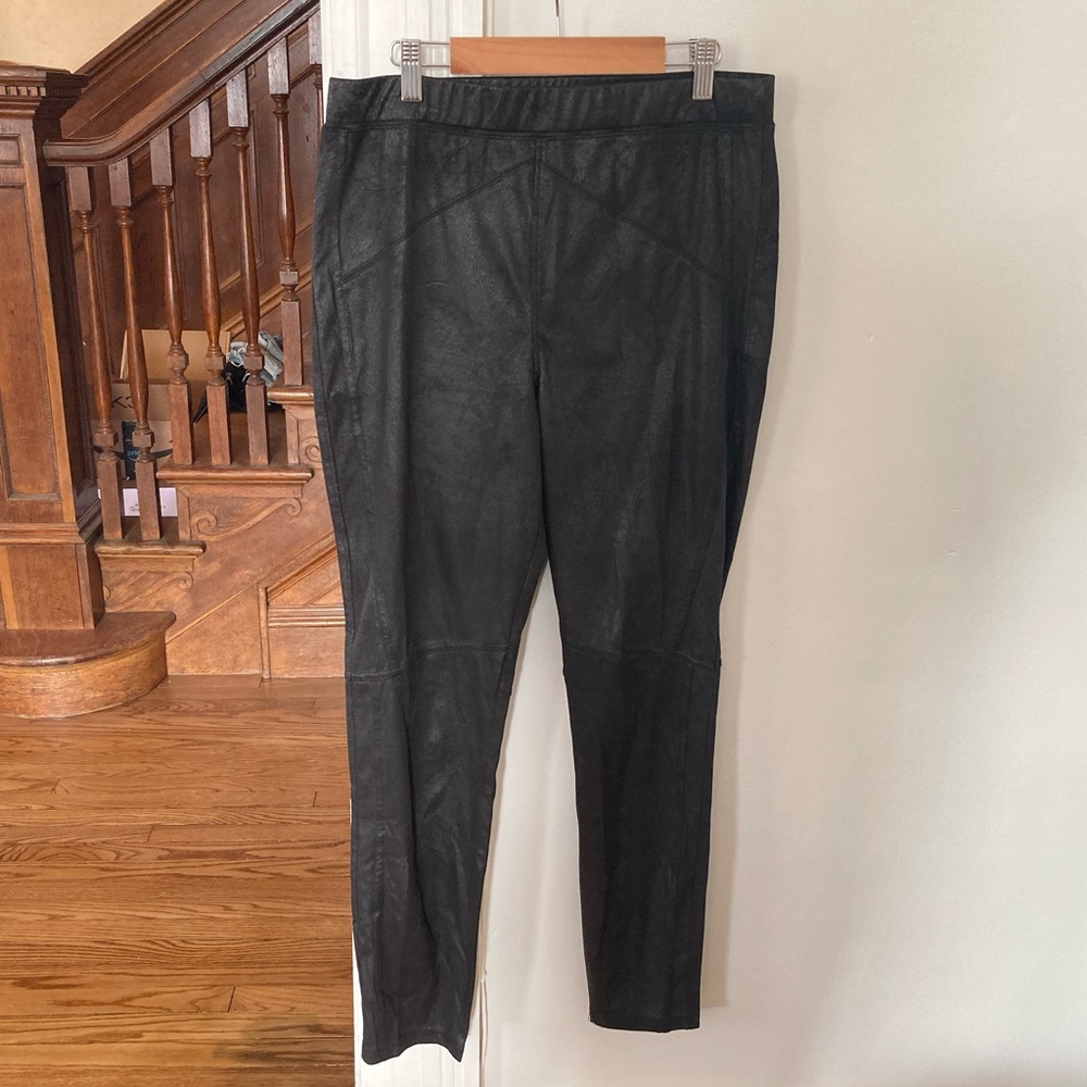 Vegan suede stretch leggings